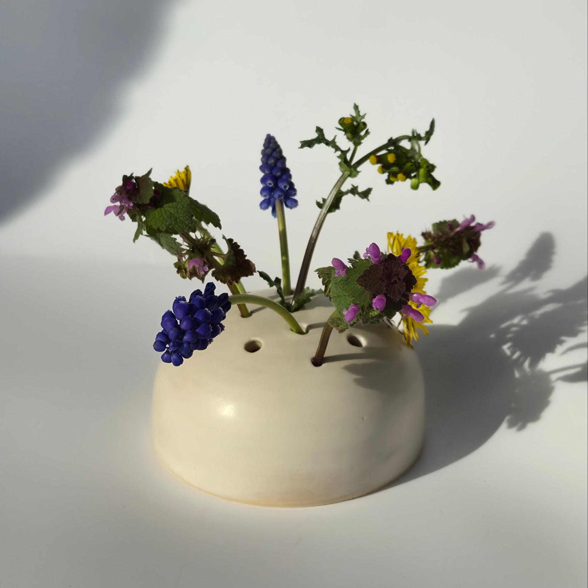 ikabana, keramiek, handgemaakt, bloemen, vaas